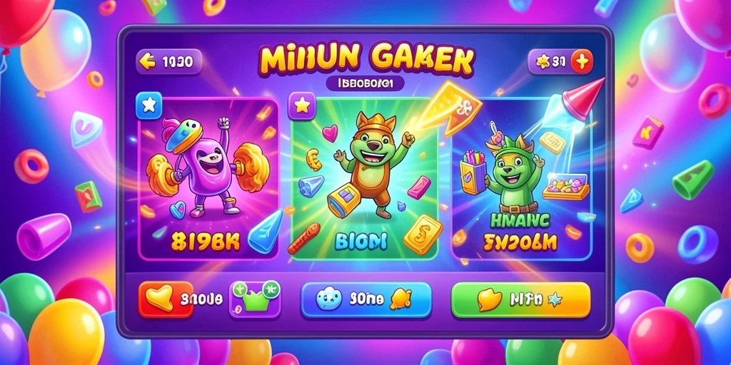 Tampilan utama permainan yang penuh warna.